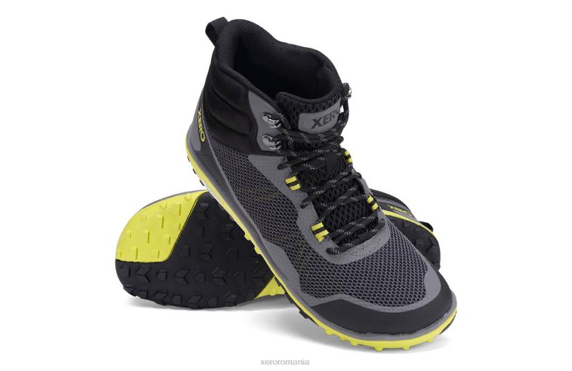 828495 gri oțel / sulf Xero Shoes scrambler mid - cizme de drumeție ultra-ușoare cu talpă michelin fiberlite