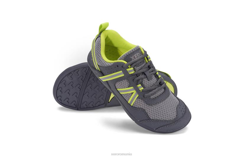 8284285 gri/lime Xero Shoes pantof de alergare și fitness înainte - copii