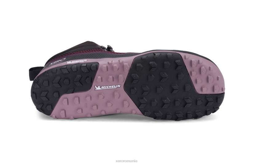 8284200 negru / fig Xero Shoes scrambler mid - cizme de drumeție ultra-ușoare cu talpă michelin fiberlite
